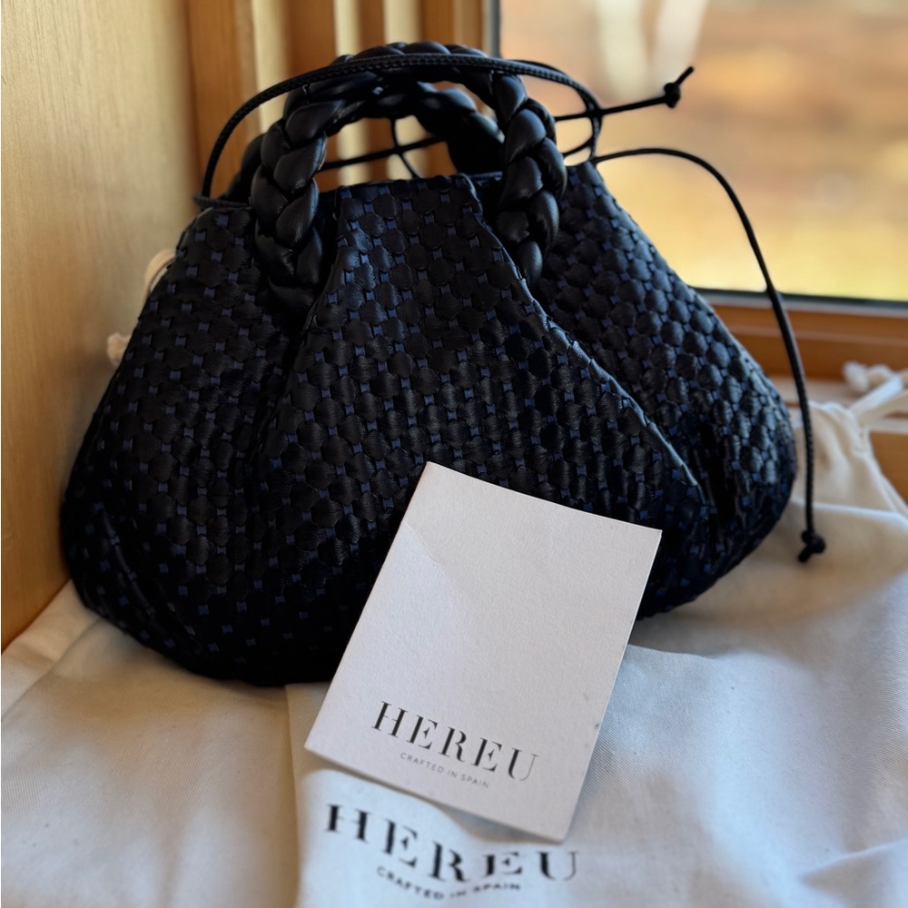 HEREU Bombon Mini- Blue & Black Woven Drawstring Bag